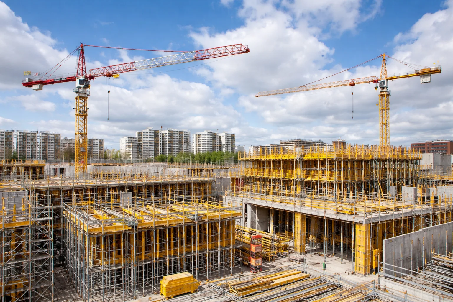 Chantier échafaudage