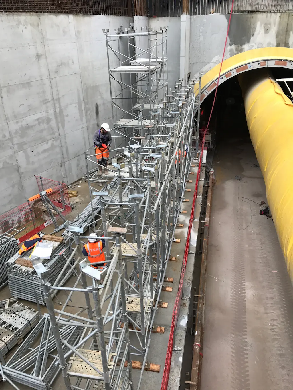Échafaudage technique d’accès en environnement souterrain